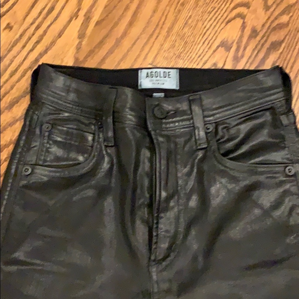 AGOLDE Roxanne Faux Leather High-Waist Ankle Pant